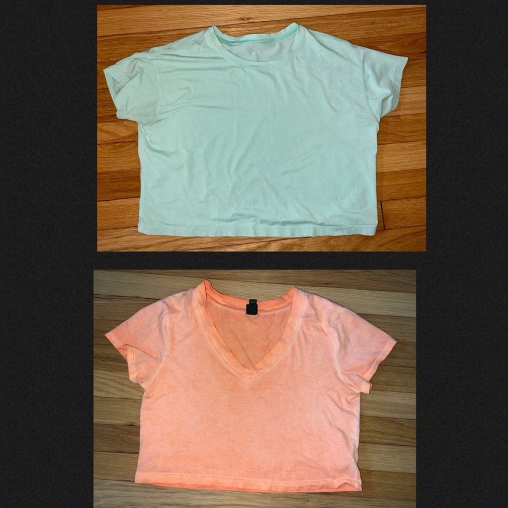 Bundle of 2 Crop Tops: Lululemon ALL YOURS CROP TEE EUC